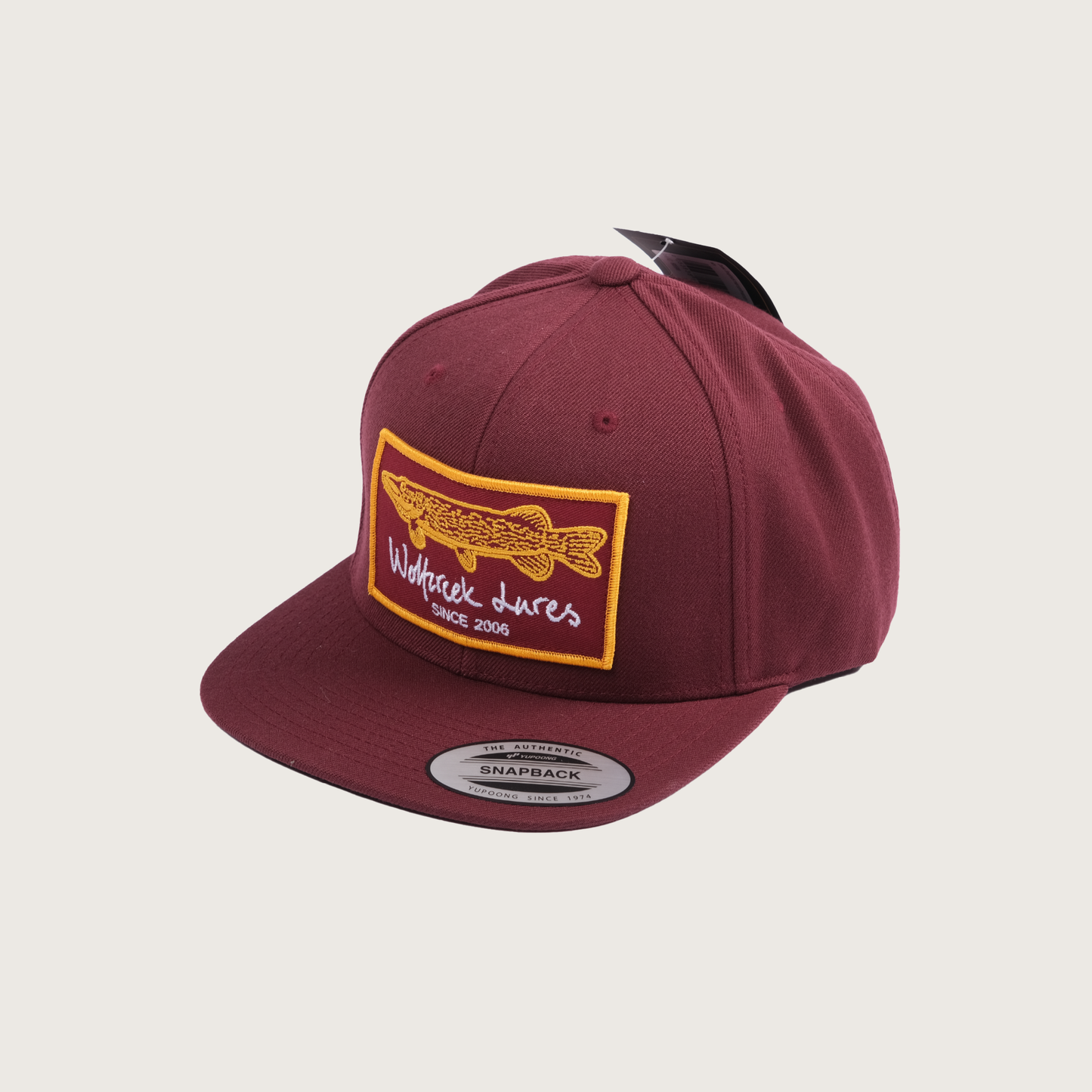 Pike Patch Fitted Snapback - Burgundy