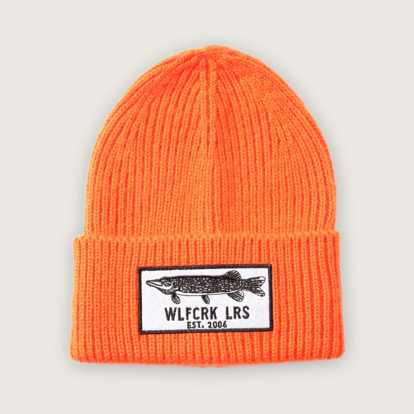 Pike Patch Knitted Beanie - Flaming Orange – Wolfcreek Lures ®