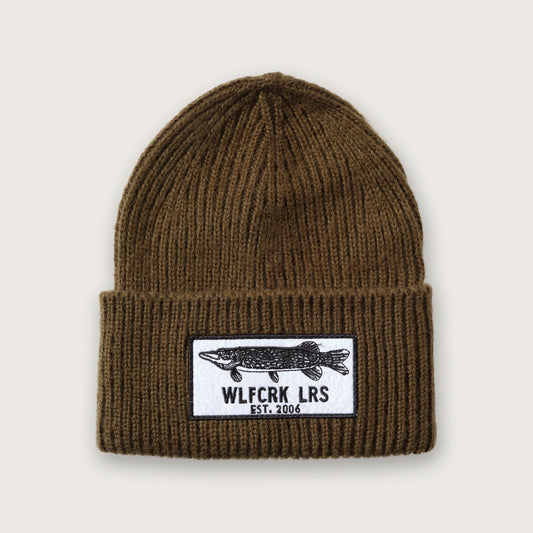 Pike Patch Knitted Beanie - Forrest Green