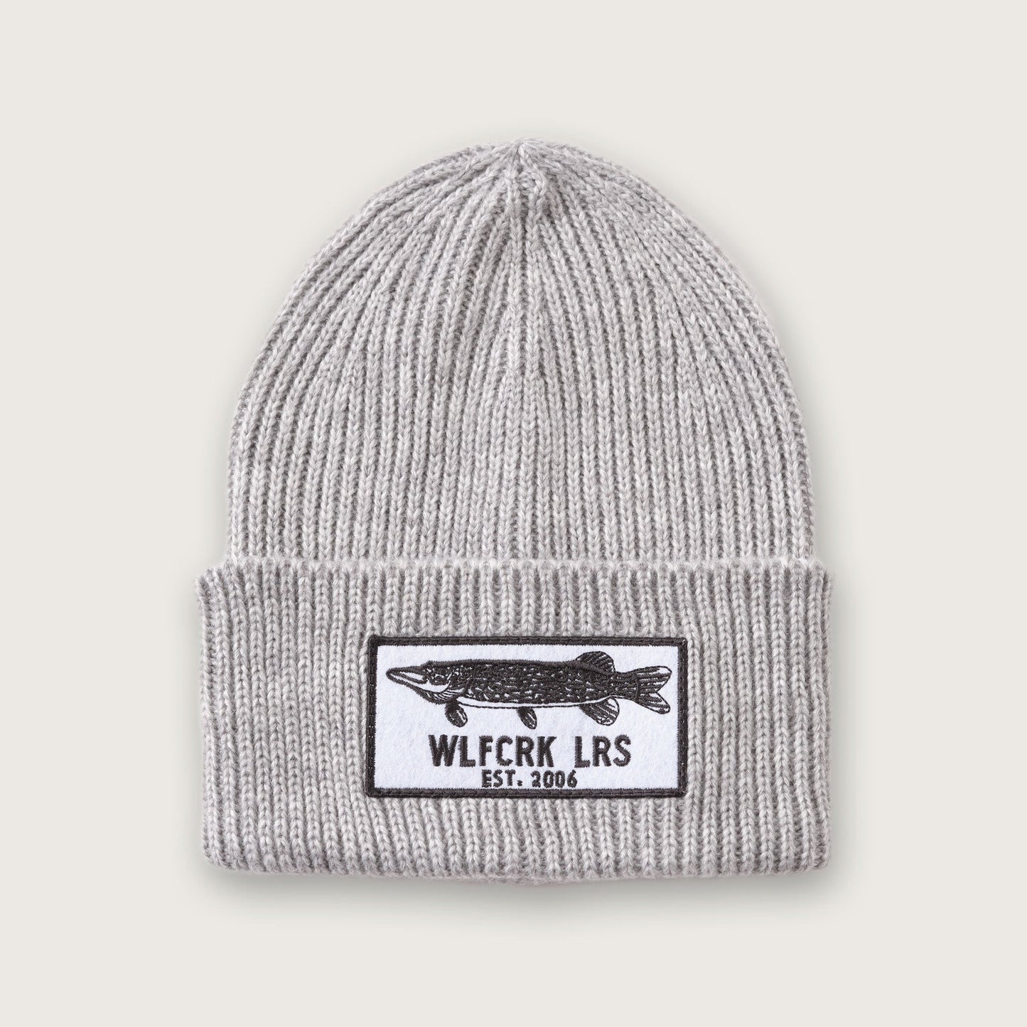 Pike Patch Knitted Beanie - Heather Grey