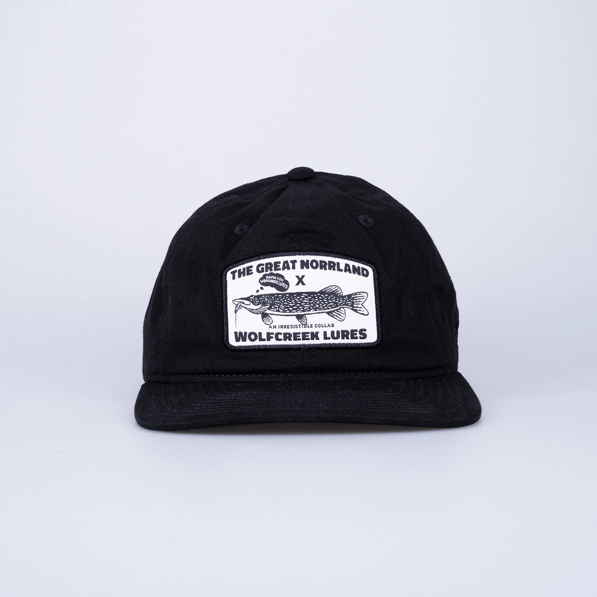 Norrland x Wolfcreek Collab 6-planel Cap - Black – Wolfcreek Lures ®