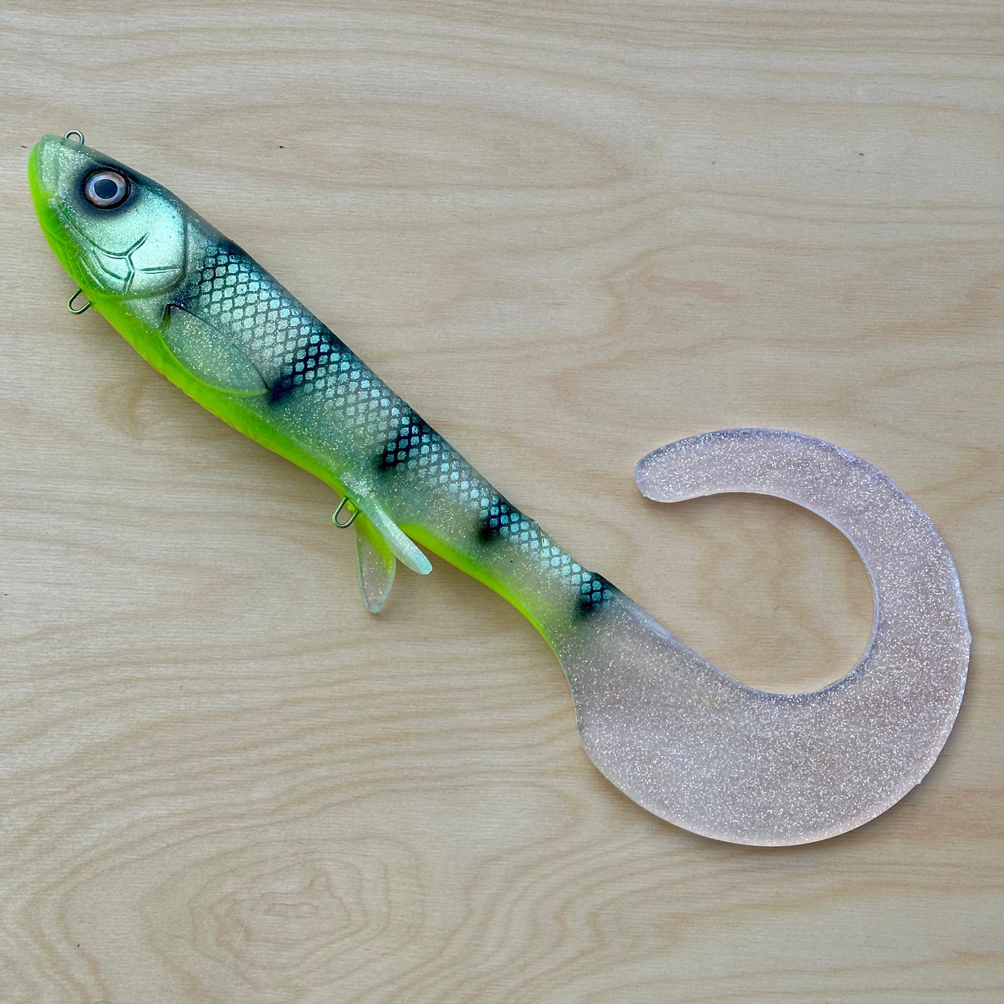 Monster Curly Internal Harness - Green Striped Ghost UV