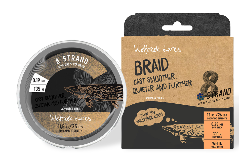 Wolfcreek OctaCore Super Braid X8 (135m) - Brown