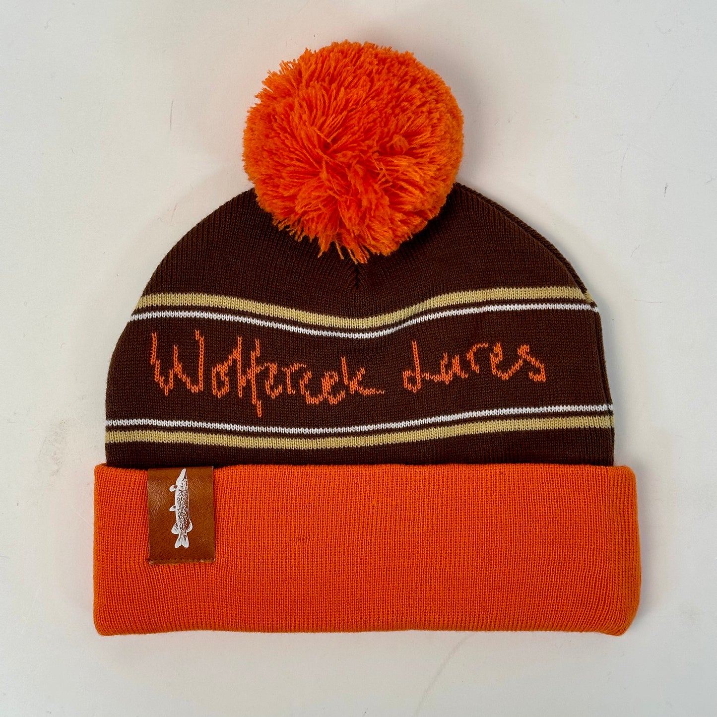 Classic Logo Pom Pom Beanie - Brown/Orange