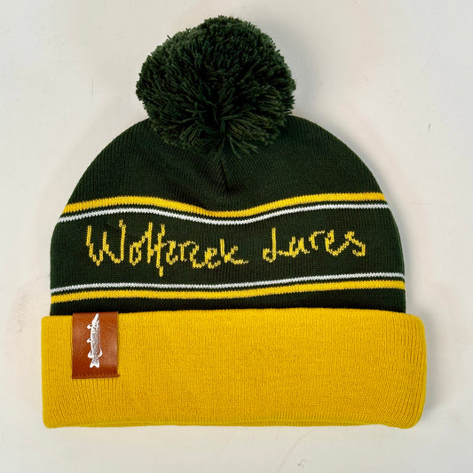 Classic Logo Pom Pom Beanie - Green/Mustard