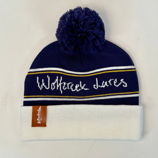 Classic Logo Pom Pom Beanie - Navy/White