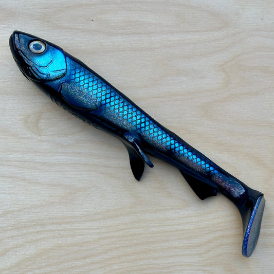 Wolfcreek Shad 29 cm - Black Striped Ghost UV