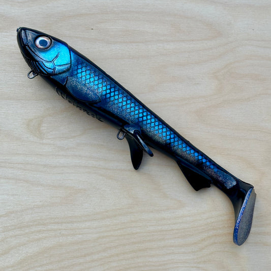 Wolfcreek Shad 29 cm Internal Harness - Black Striped Ghost UV