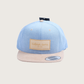 Leather Patch Fitted Snapback - Chambray/Suede